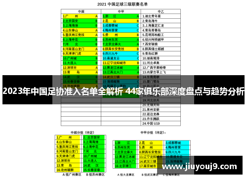 2023年中国足协准入名单全解析 44家俱乐部深度盘点与趋势分析